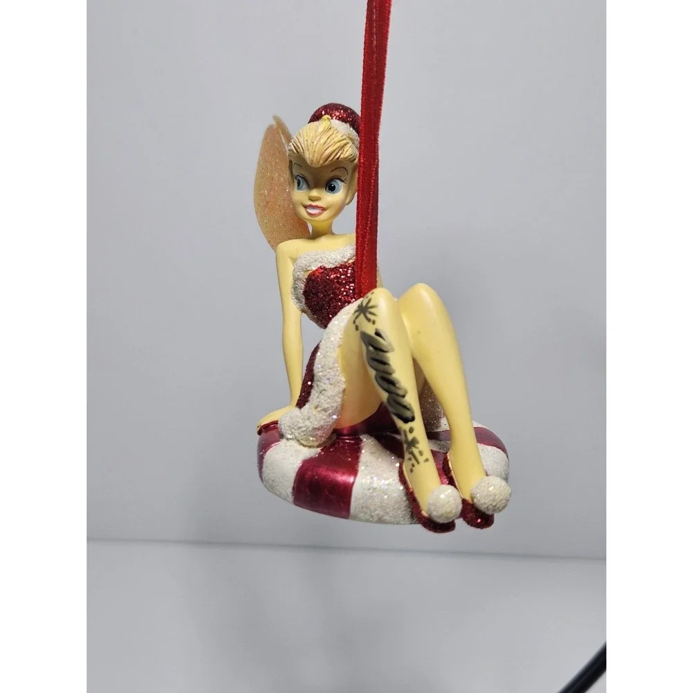 Disney Tinker Bell Peppermint Christmas Ornament Hallmark 2009 Santa Dress RARE!